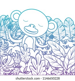 wild monkey in the jungle scene