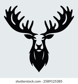 Wild Moose Head Silhouette - Rustic Outdoor Design