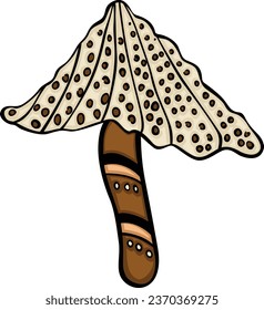 Wild mushroom cartoon drawing style
