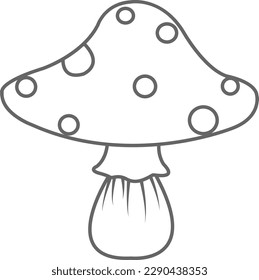 Wild mushroom doodle illustration for decoration on garden and nature concept.