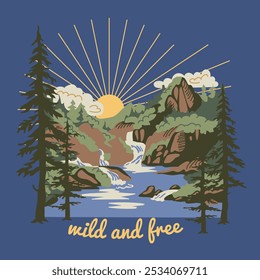 Wilde Natur Grafik Kunstwerk für T-Shirt und andere. Entdecken Sie Grafikdesign für Bekleidung, Aufkleber, Hintergrund, Poster und andere.