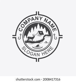 wild nature illustration, icon for outdoor hobby