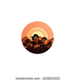 Wild nature landscape, desert mountain with vector file
