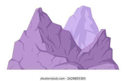 Wild nature mountain. Mountain silhouette, rocky range and peak, outdoor hiking nature landscape flat vector illustration. Cartoon mountain view
