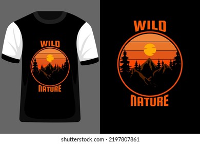 Wild Nature Retro Vintage T Shirt Design