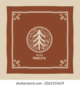 Wild Nature Rustic Tree Design Bandana