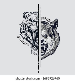 Wild nature slogan graphic vector print lettering for t shirt print design.