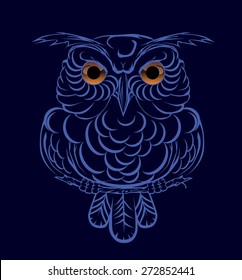 Wild Night Owl Vector illustration