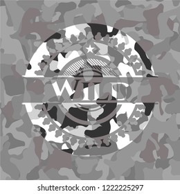 Wild on grey camo pattern