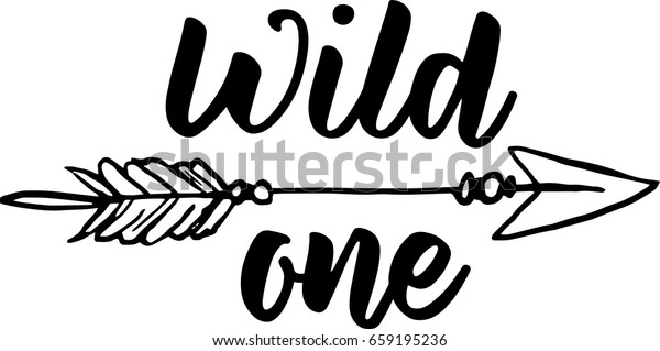 Wild One Arrow Isolated On White Stock Vector (Royalty Free) 659195236