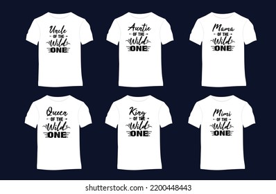 Wild one funny quotes vector t-shirt design. Suitable for tote bags, stickers, mugs, hats, and merchandise