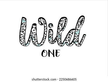 wild one leopard hand drawn design vector baby boy