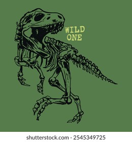 Wild One T-Rex Skeleton Graphic