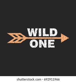 Wild one .typography,Fashion.T-shirt graphic vector Print