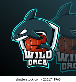  Wild Orca Basketball Animal Logo Sport Club Team Badge