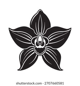 Wilde Orchidee Silhouette, Vektorsymbol