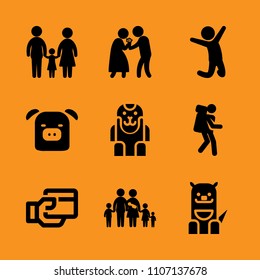 wild, outback, finance and parents icon set. Vector illustration for web and design.