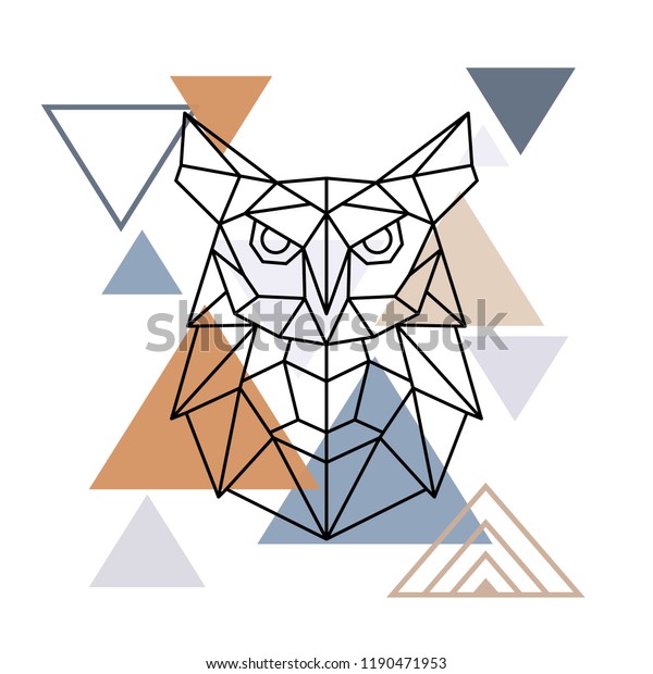 Wild Owl Geometric Style Vector Illustration Stock Vector (Royalty Free ...