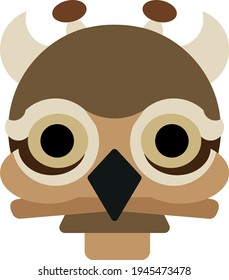 Wild owl icon logo, bird of prey head, knowledge and wisdom emblem.
