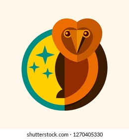 Wild owl logo creative design vector illustration on white background