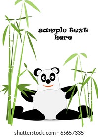 wild panda in bamboo forest