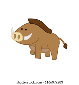 Wild pig. Funny drawing for children