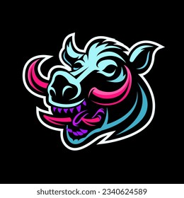 Wild Pig Silhouette Vector, Retro Logo, Vintage, Wild Pig Head, Minimalism, Wild Pig Line Art, E-Sport Logo, Wild Pig Illustration