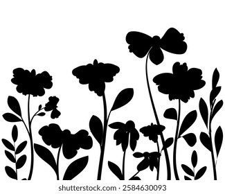 Wild Plant Flower Silhouette Illustration