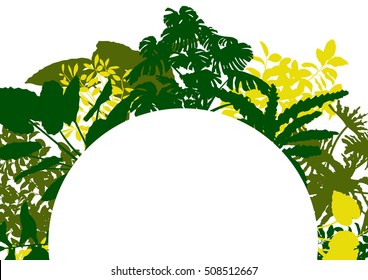 Wild plants detailed silhouettes background vector banner design