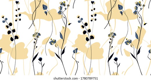 Wild plants field in the scandinavian style