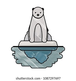 wild polar bear on iceberg