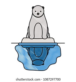 wild polar bear on iceberg