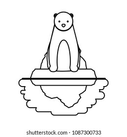 wild polar bear on iceberg