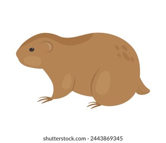 Lemming polar salvaje. Animales árticos y antárticos, ilustración vectorial de dibujos animados de fauna de nieve