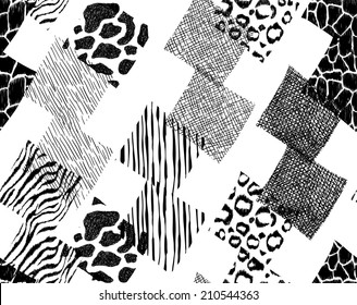 "Wild" polygonals seamless pattern.