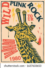 Wild Punk Rock Tour Gig Poster Flyer Template