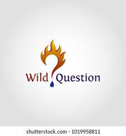 Wild Question is Stylish Logo with Flame Concept