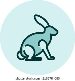 Wild rabbit, illustration, vector on a white background.