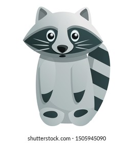 Wild raccoon icon. Cartoon of wild raccoon vector icon for web design isolated on white background