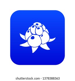 Wild raspberry icon blue vector isolated on white background