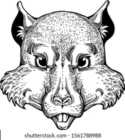 Wild rat vector portrait. Concept image of symbol chinese happy new year 2020. Lunar horoscope sign. Happy new year and mouse.