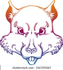 Wild rat vector portrait. Concept image of symbol chinese happy new year 2020. Lunar horoscope sign. Happy new year and mouse.