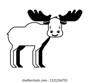 wild reindeer animal isolated icon