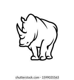 wild rhino animal vector silhouette