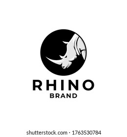 Wild Rhino Circle Brand Logo Template