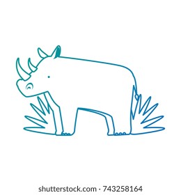 wild rhinoceros with bush jungle