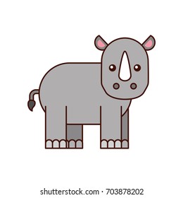 Wild rhinoceros isolated icon