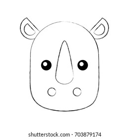 Wild rhinoceros isolated icon