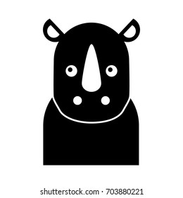 Wild rhinoceros isolated icon