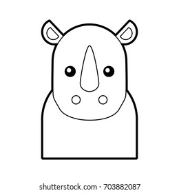 Wild rhinoceros isolated icon